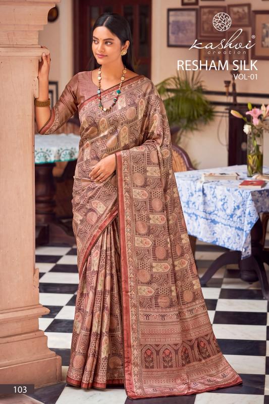 Kashvi resham silk silk vol 1 low price saree wholesale